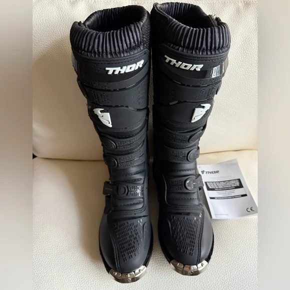 NWT Thor Blitz XP MX Motorcross Motorcycle Riding Boots - Black - Picture 1 of 7